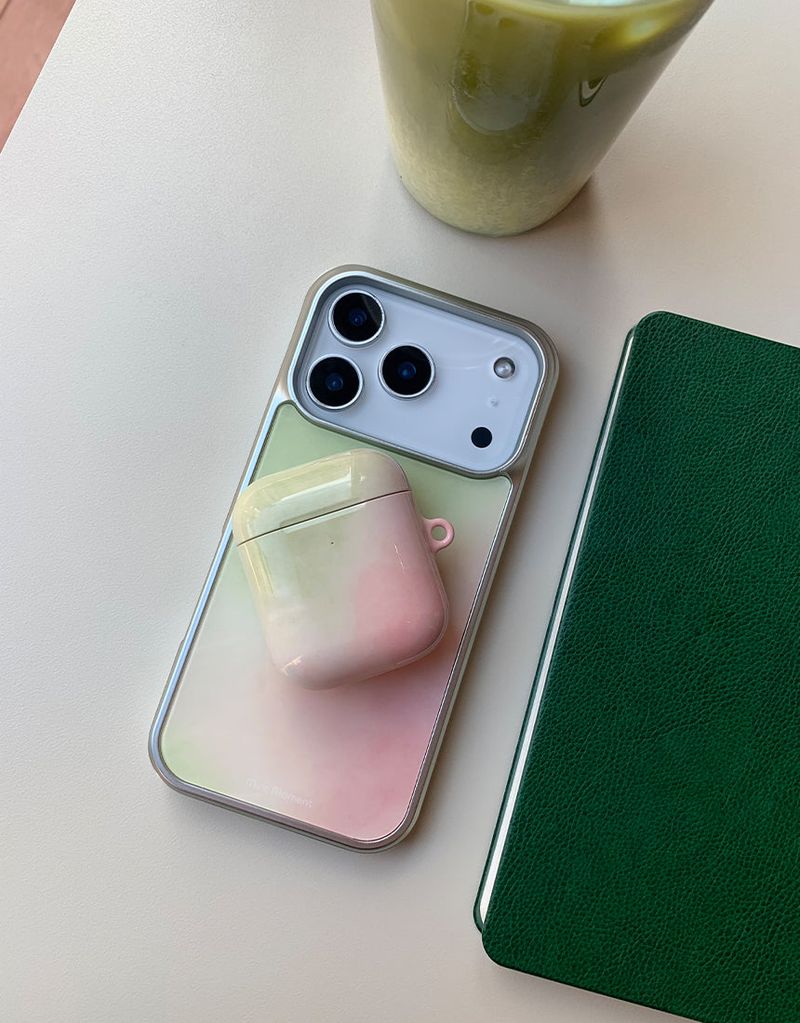 [MADE]抹茶ストロベリー シルバーエポキシバンパー iPhoneケース