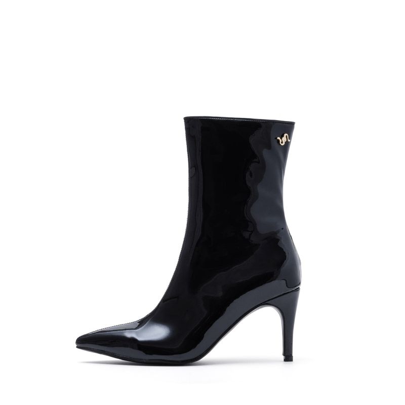 Slick Ankle Stiletto Heel(Glossy Black)
