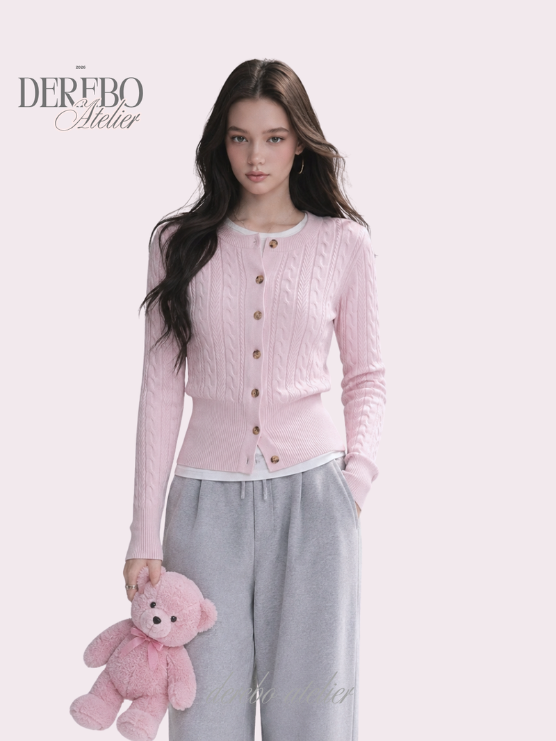 dereborujo（ドレボルゾー）の「Baby Pink Cable Knit Cardigan（Tops）」