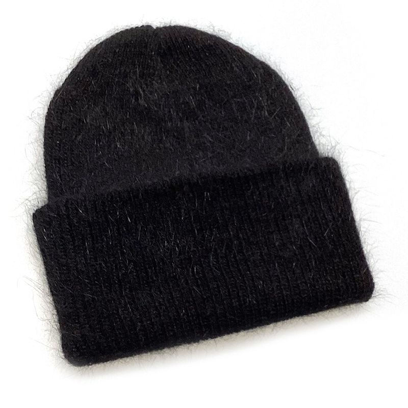 Big Ribbon Angora Beanie [Black]