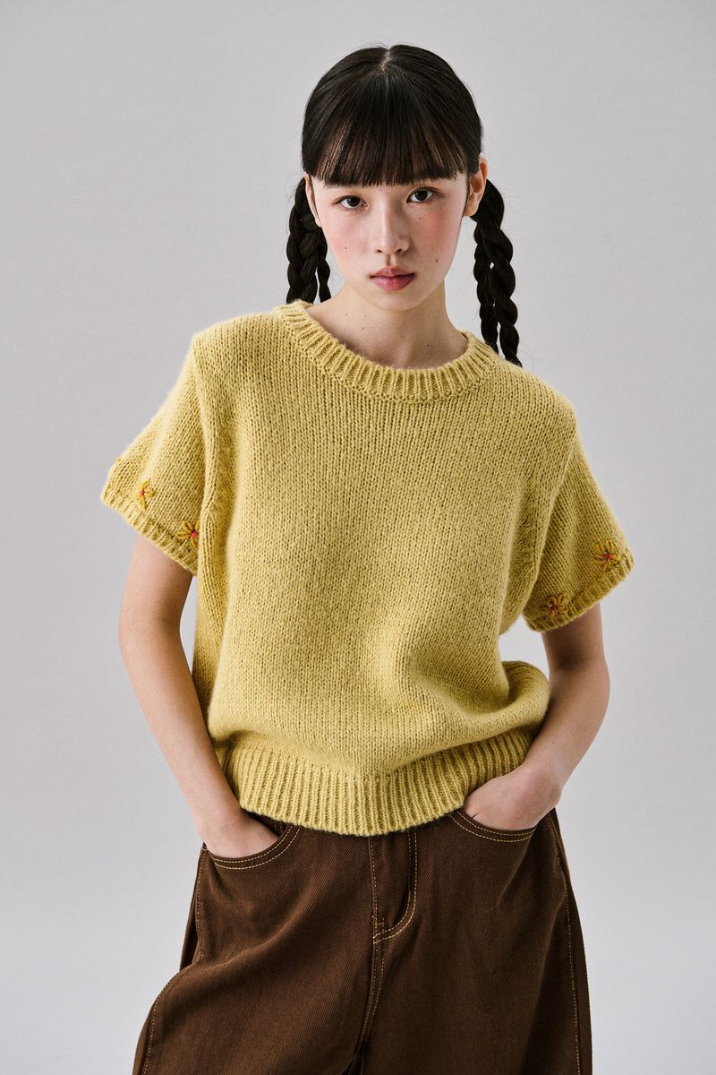 Mini Flower Short Knit [Yellow]