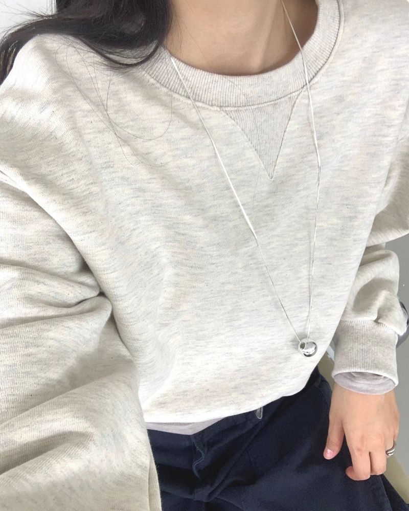 Burnt Overfit Balloon Crop Sweatshirts 4C