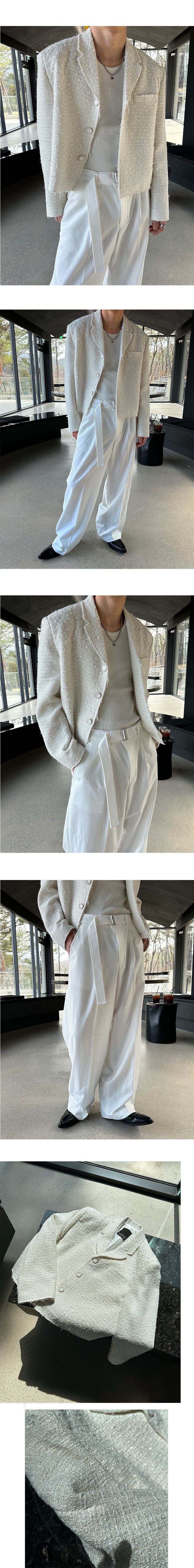 [PREMIUM] Crush glitter tweed jacket(2color)