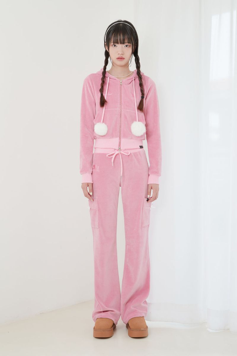 VELVET BING BONG TRAINING HOODY (PINK)