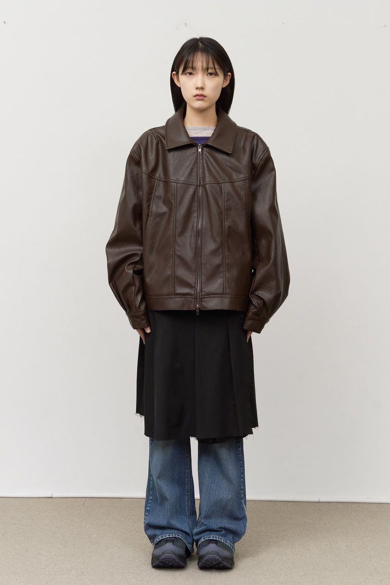 Fear Curved Leather Jacket