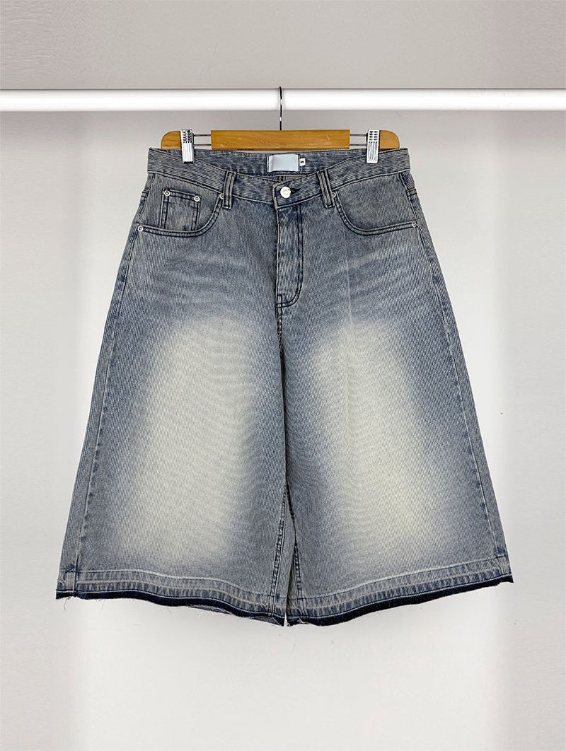 TEXTURE WIDE BERMUDA JEANS
