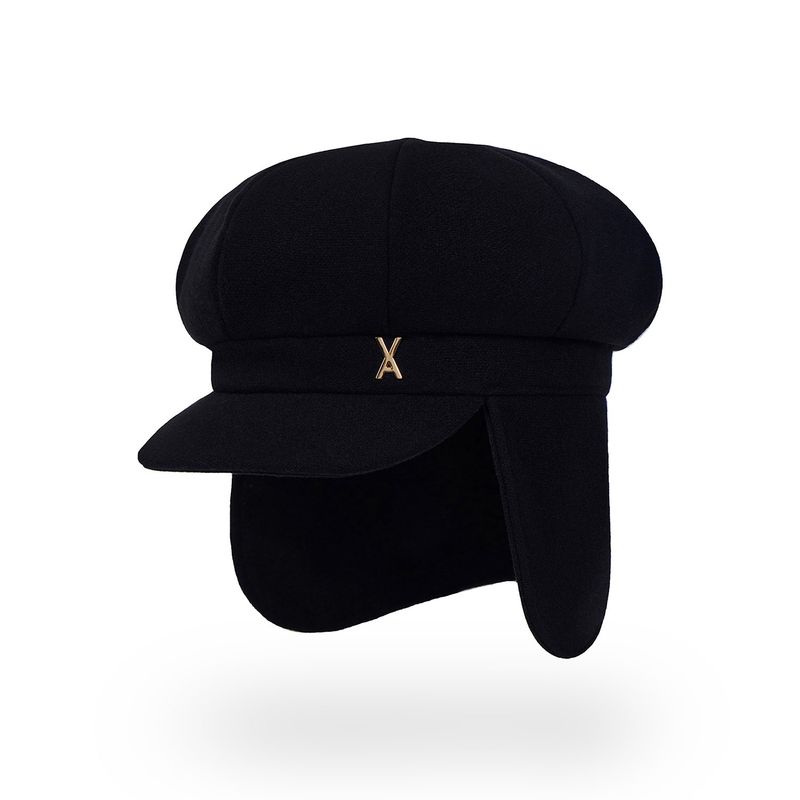 VA Stud Fly Newsboy Cap / Black
