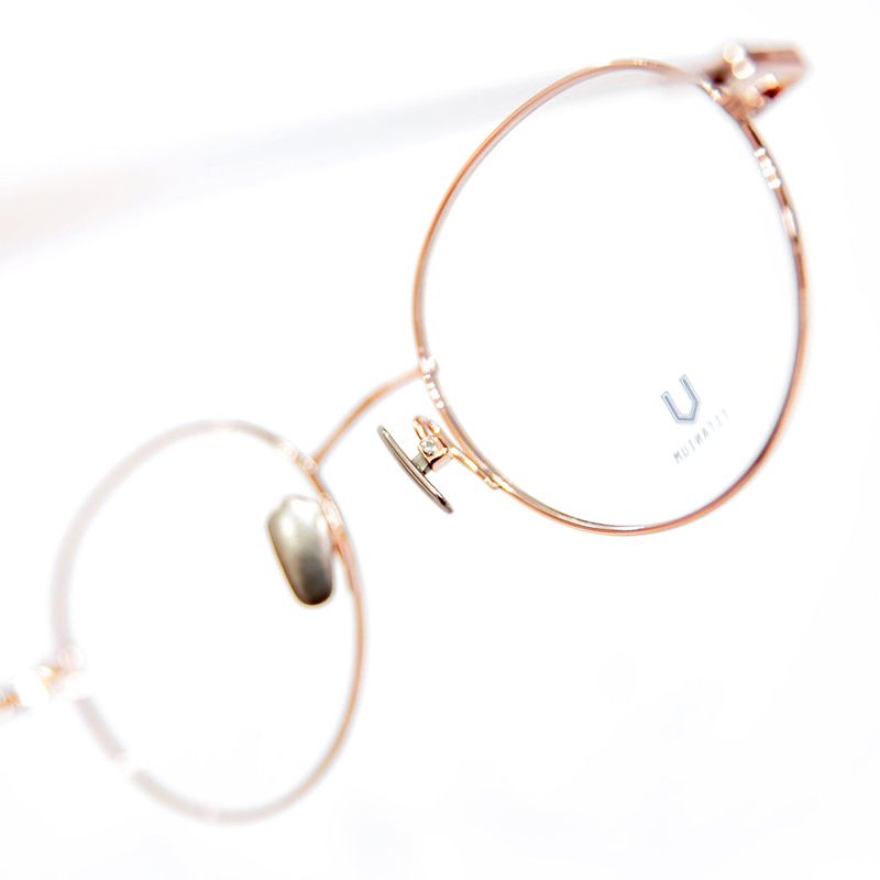 Knouun Round titanium glasses CODE. 103. D Sizzy Rose Gold 