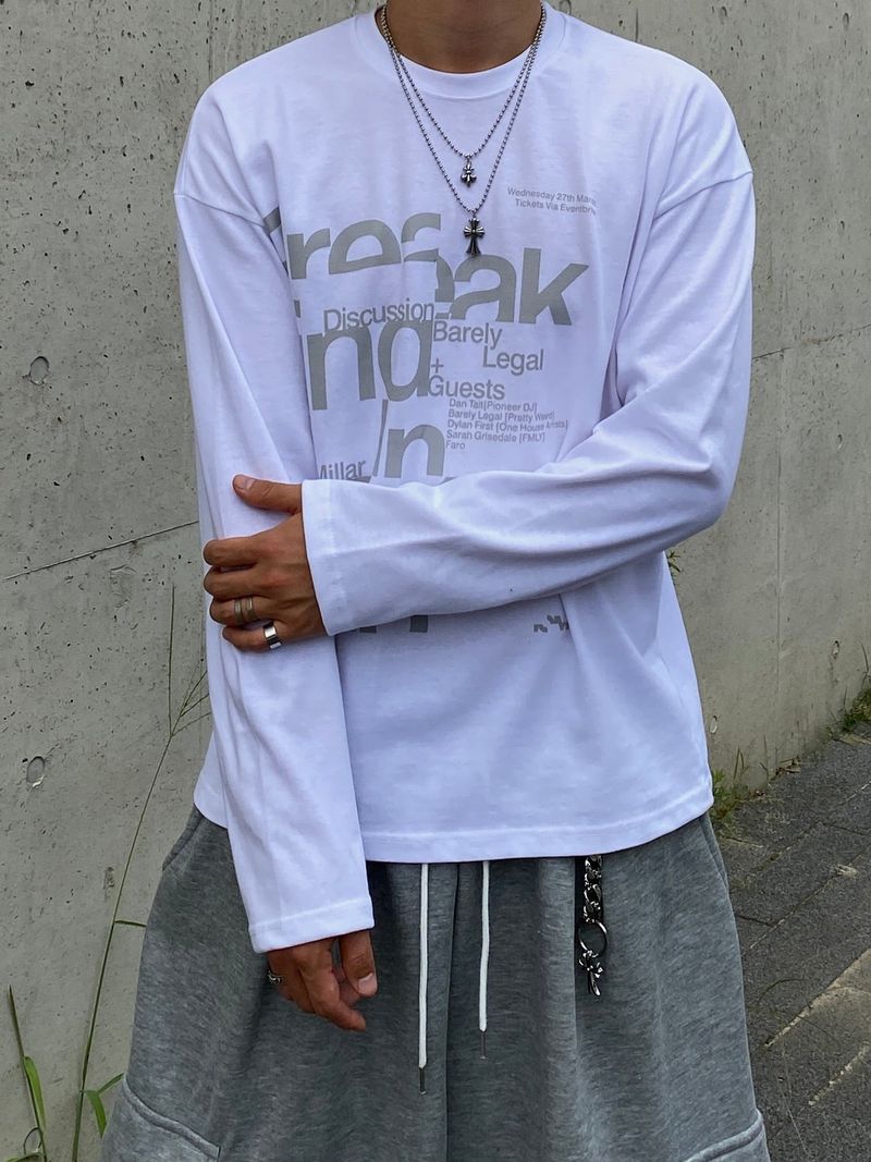 SSROOM（エスエスルーム）の「Brake Lettering Long Sleeve T-shirt 3C（Tops）」