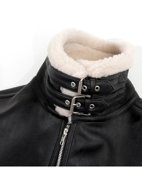 RG B-3 Mouton Jacket (Black/Beige)