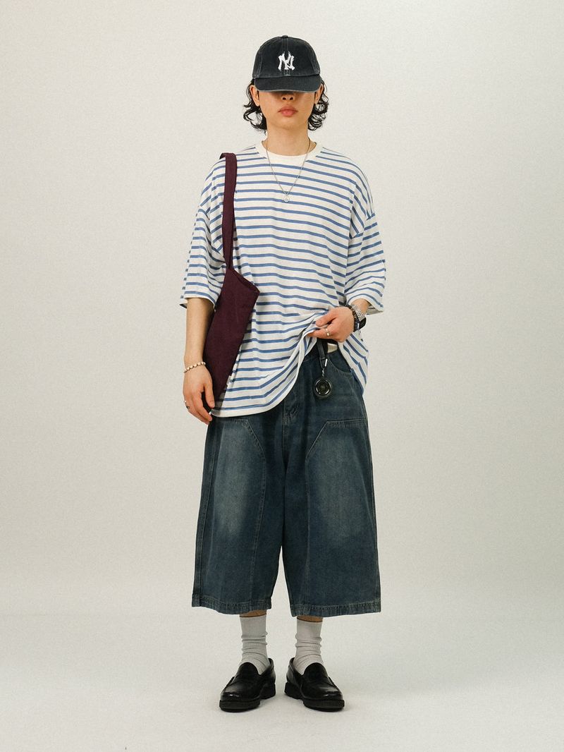 RUU Sand Washing Denim Bermuda Pants