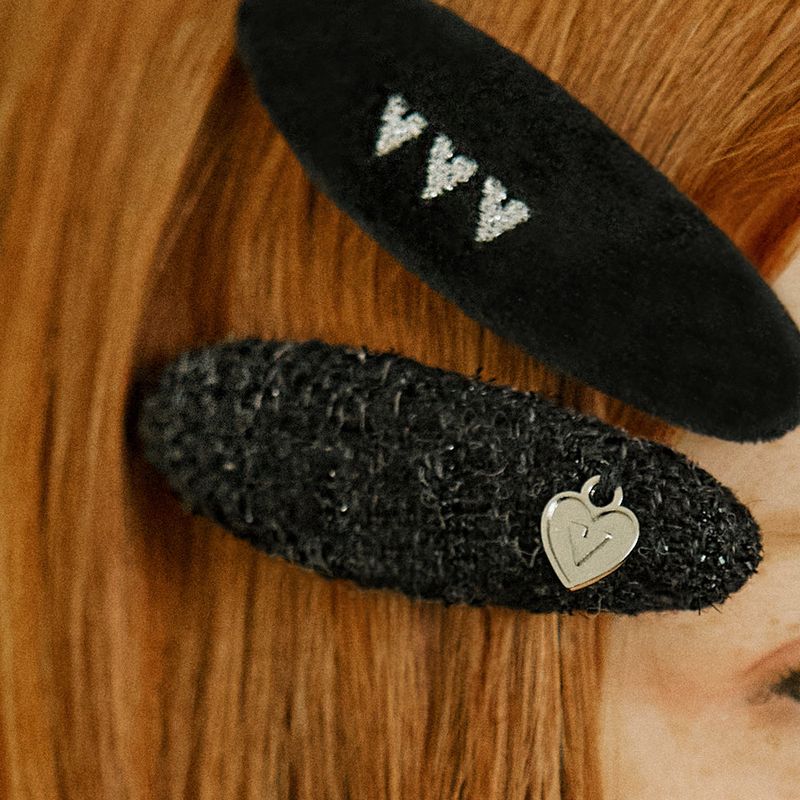 Glitter Tweed Logo Hairpin