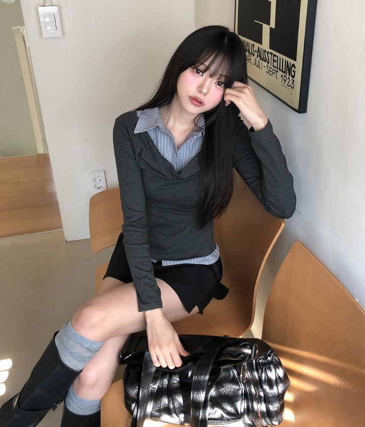 ULAN（ユレン）の「リートドレープレイヤードシャツ（トップス）」