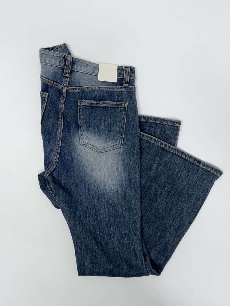 304 Cat Washing Semi-Bootcut Denim Pants