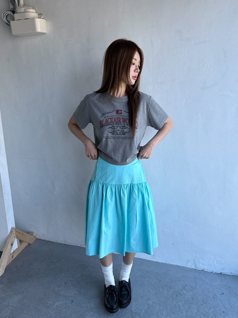 side button midi skirt