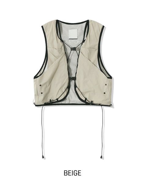 Lining string buckle crop vest