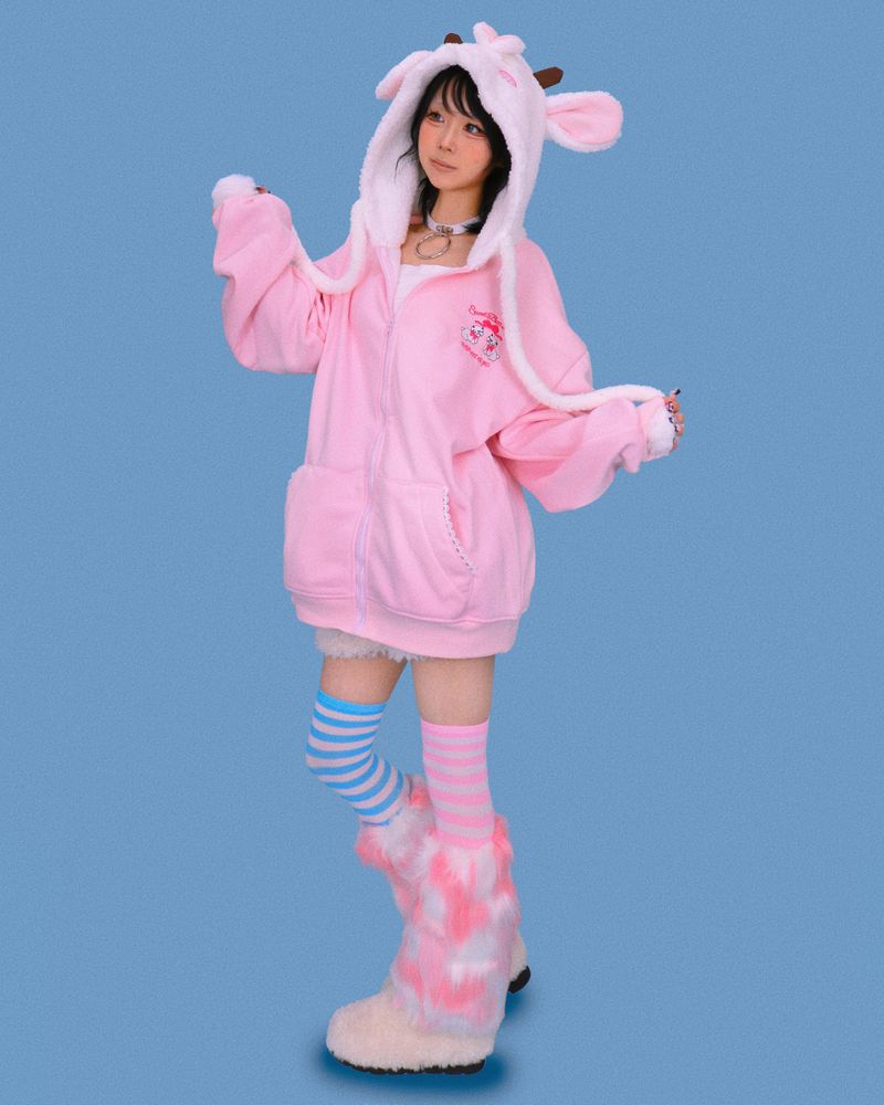 lovely sheep hood zip-up (기모)