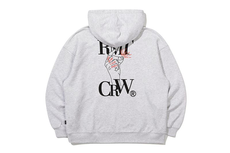 DOPAMINE FINGER HOODIE_LIGHT GREY