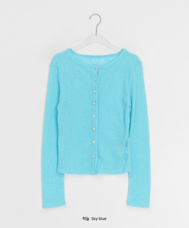 Macy Summer See-Through Ribbed Slim-Fit Cardigan