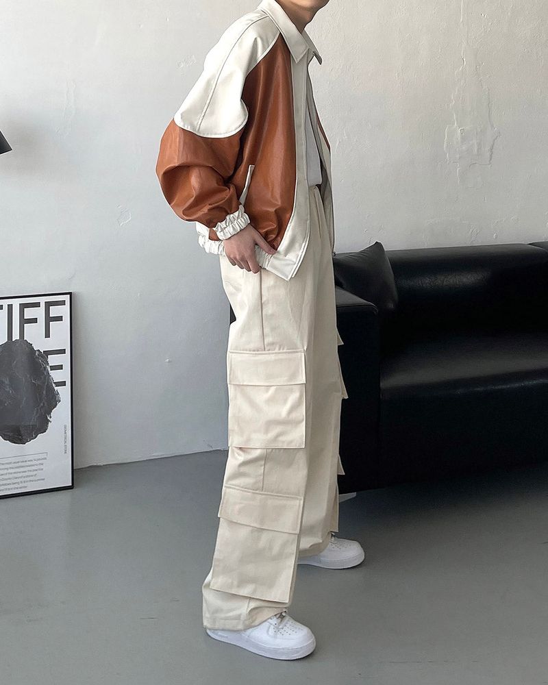 90's Coating Leather Jumper (2 colors)