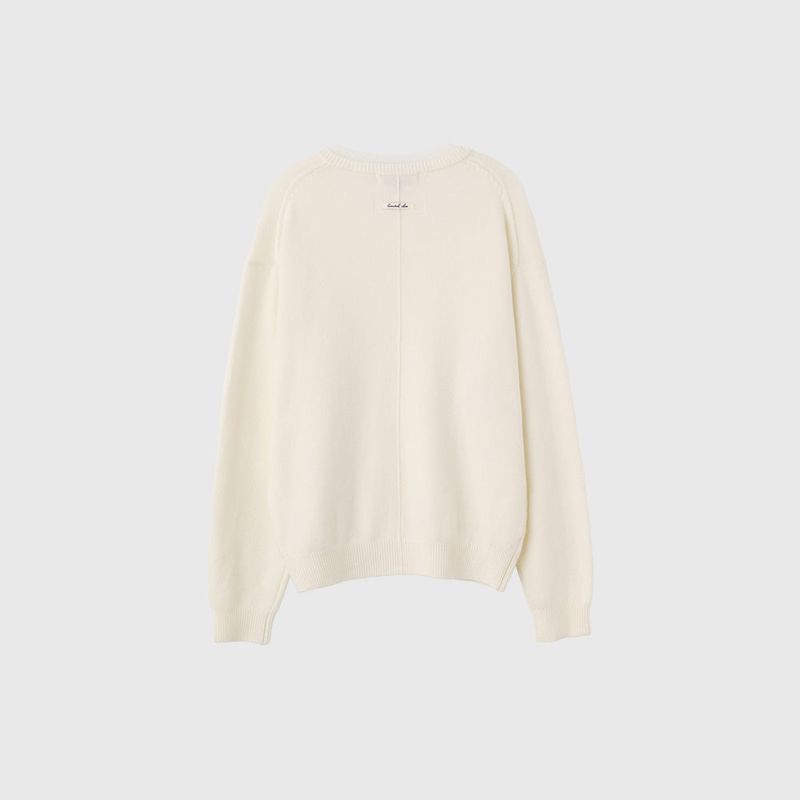 レイヤードVネックニットプルオーバー [IVORY]