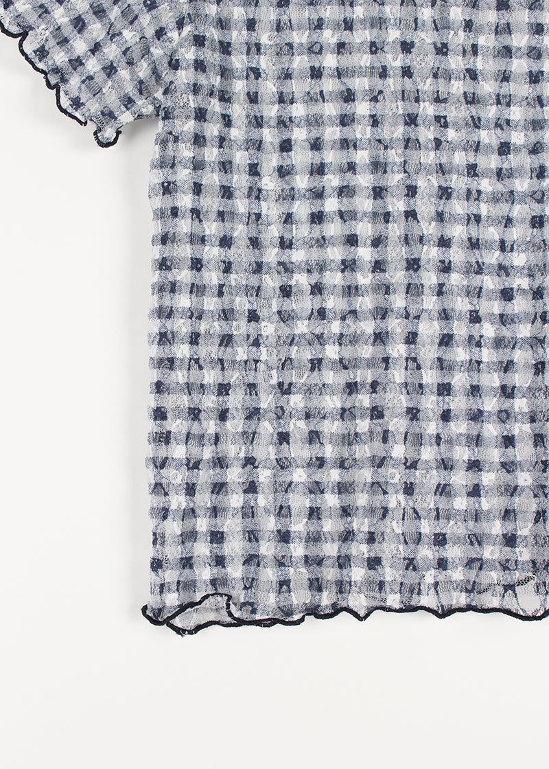 LACE CHECK TEE