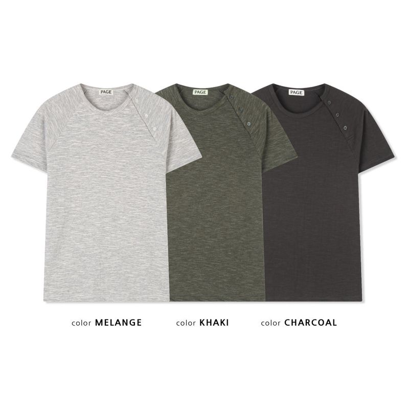Agona diagonal henley neck short sleeve t-shirt