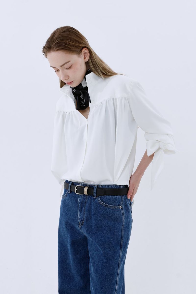 BOHEM KNOT BLOUSE_IVORY