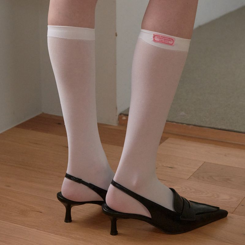 Usual Beige Knee Socks