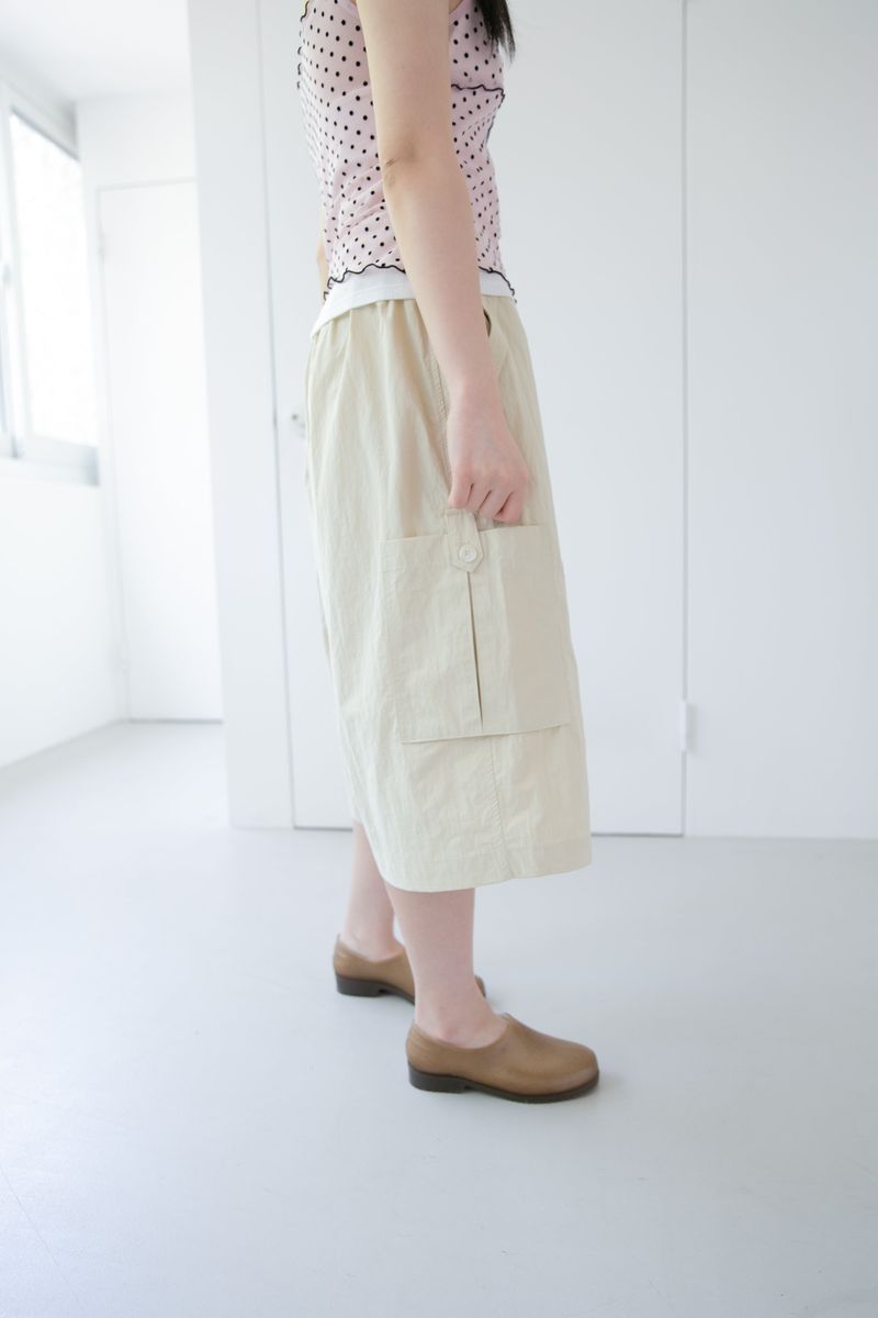 nylon button pocket bermuda pants(3colors)