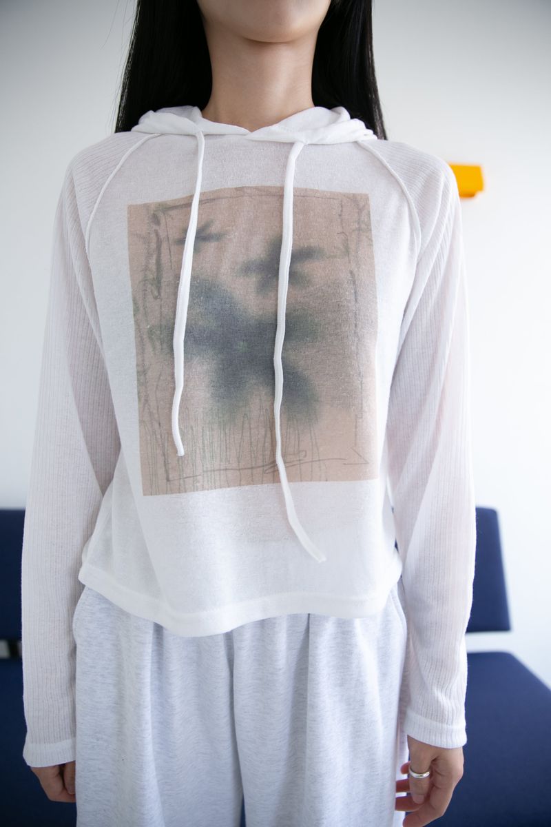 printing golgi sleeve hood top(3colors)