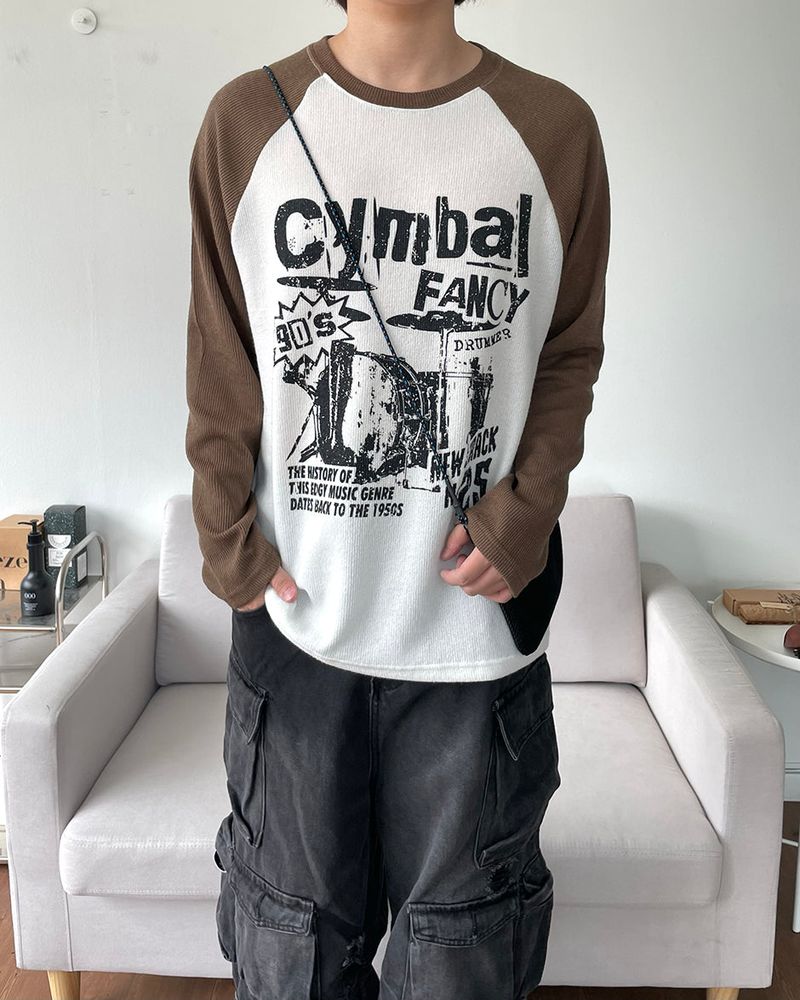 Fancy raglan knitwear T-shirt