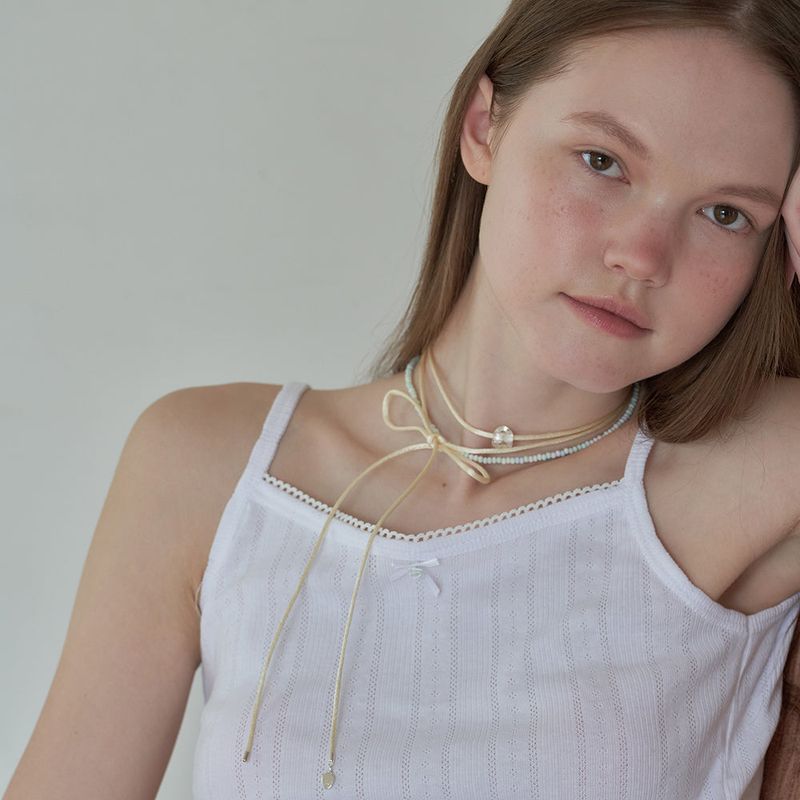 [925 SILVER] Pastel String Necklace (3colors)