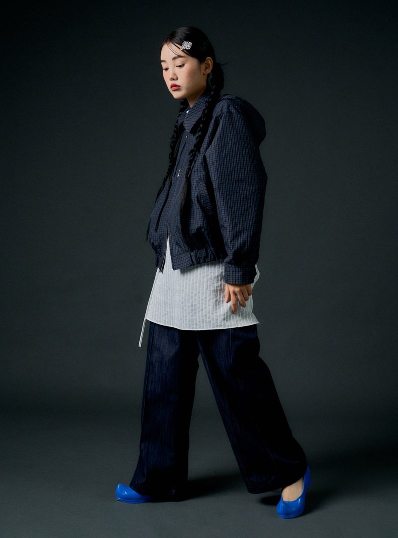 Checkboard jumper (navy)