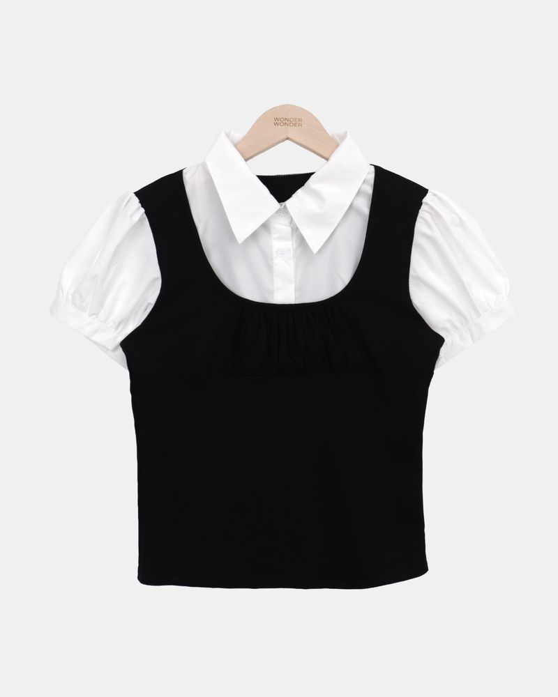 Yoki Bustier Short Sleeve Shirt