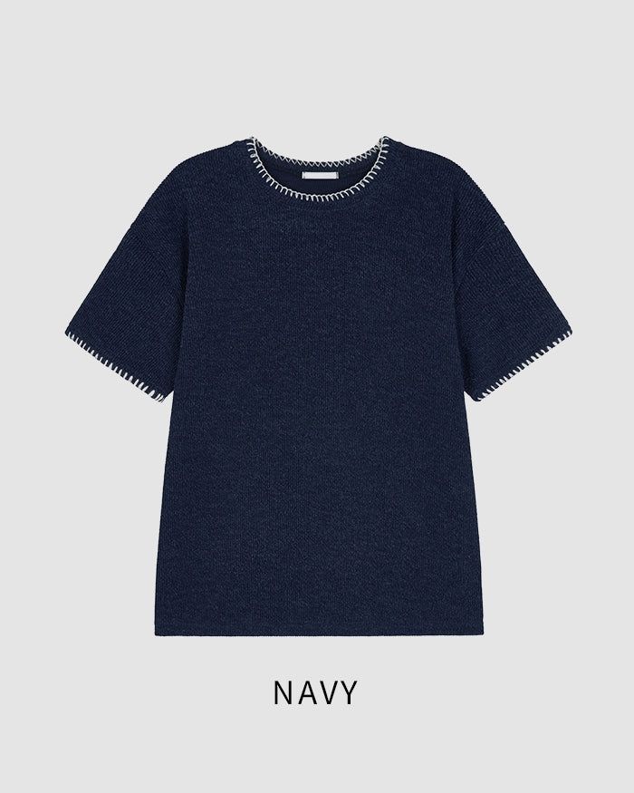 (M's) Stitch Copped Knit