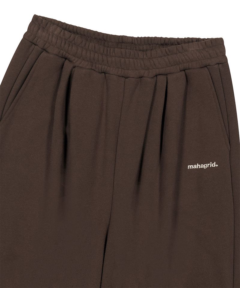 TWO-TUCK WIDE SWEAT PANTS_BROWN