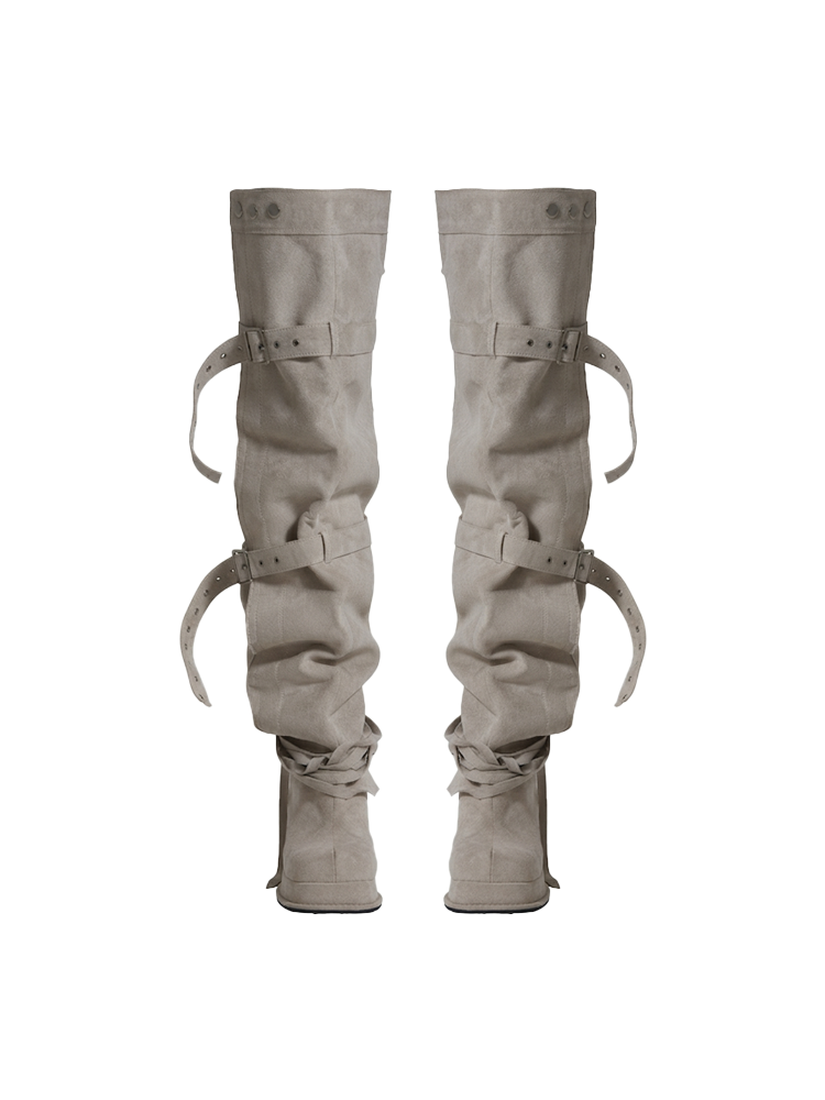 BUCKLE THIGH HIGH BOOTS [HIGH]