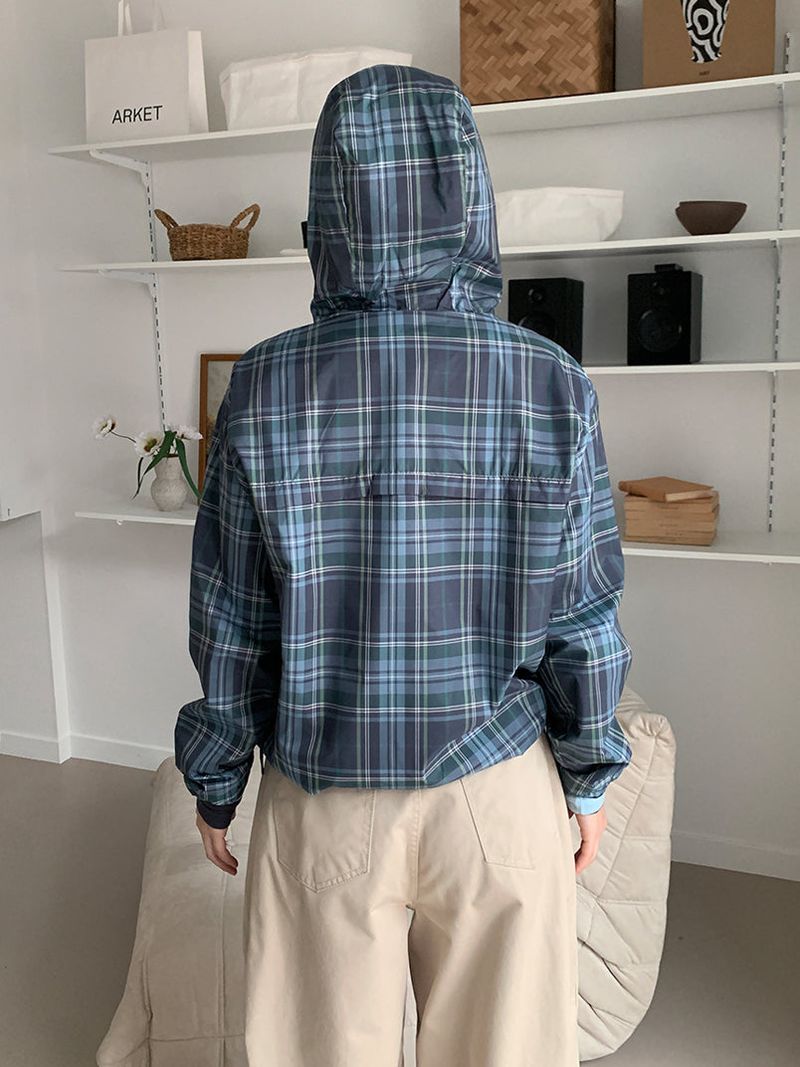 CHECK HOOD WIND JUMPER (3C)