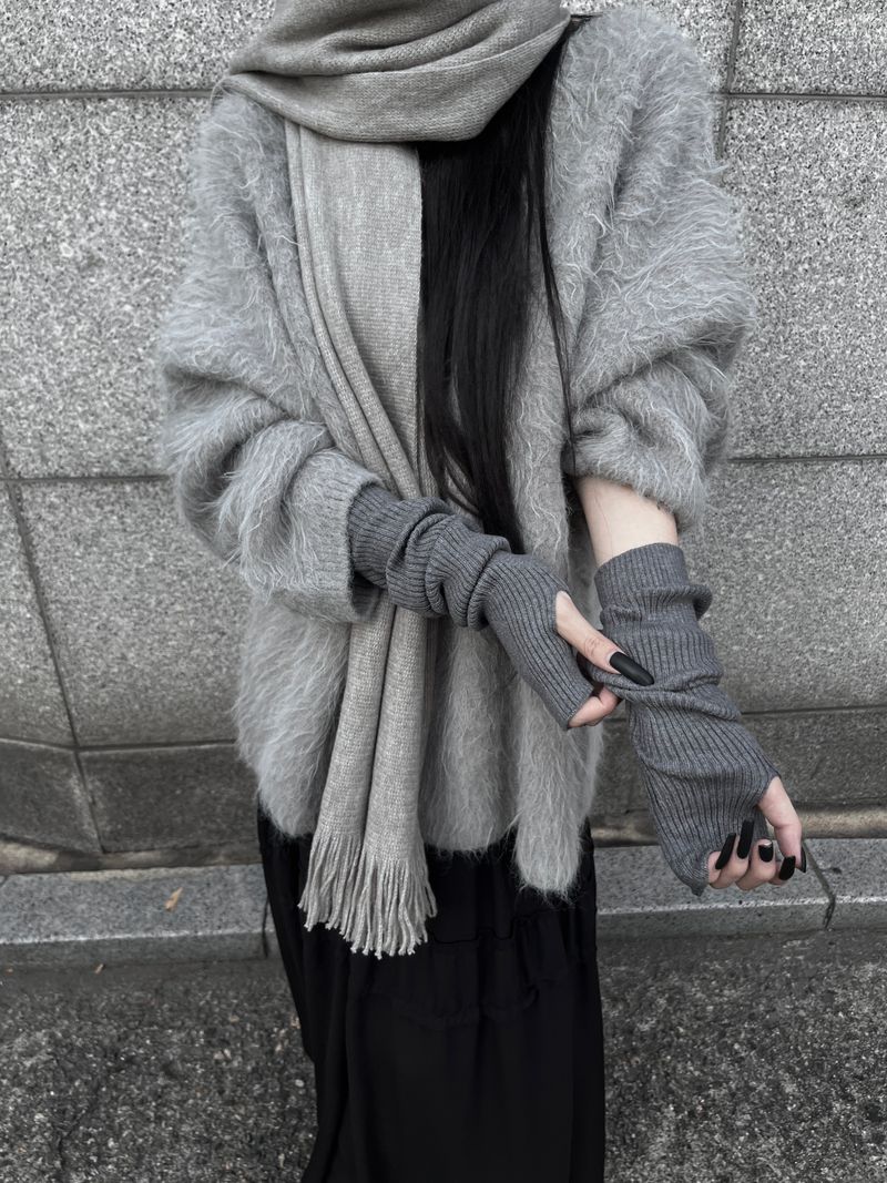 basic ribbed hand warmer (2color)