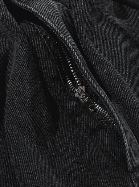 Hip 3D cargo denim banding pants