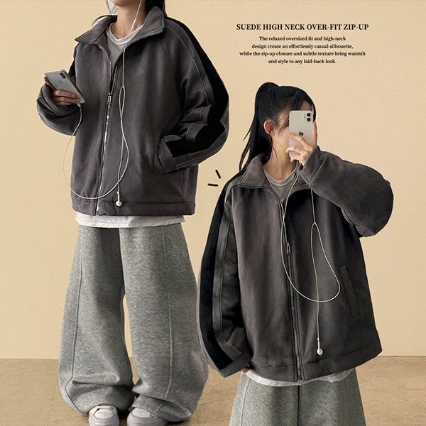hijjoo（ハイチュー）の「Taz Sporty Line Color Matching Suede Quilted Jacket（Jackets/Outerwear）」