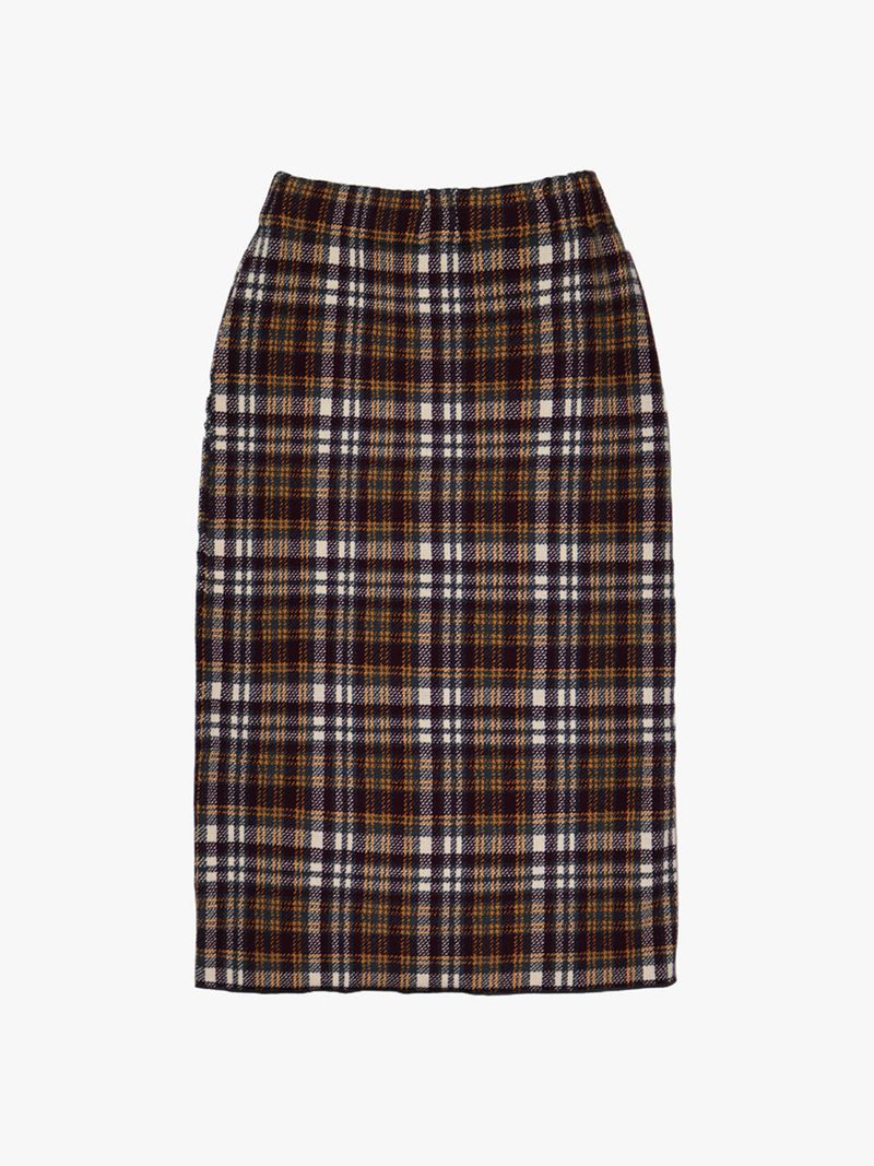 CHECK LONG SKIRT
