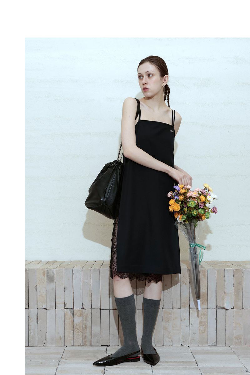 DEEP SLIT DRESS_NAVY
