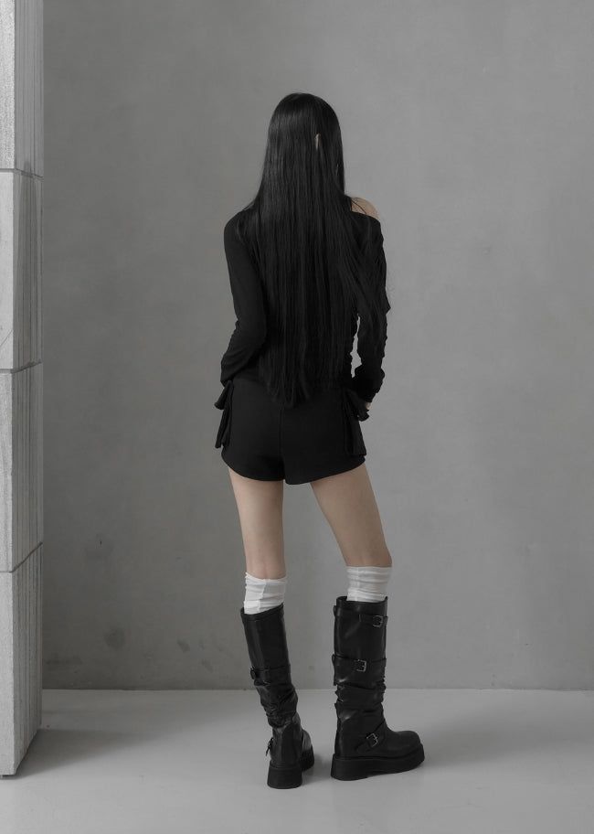 26SS★ [mnem] Billowy Cargo Shorts