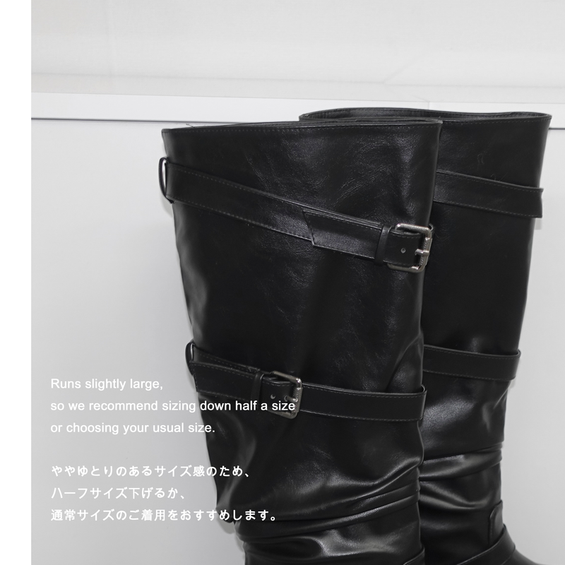 Bold Sole Strap Long Boots