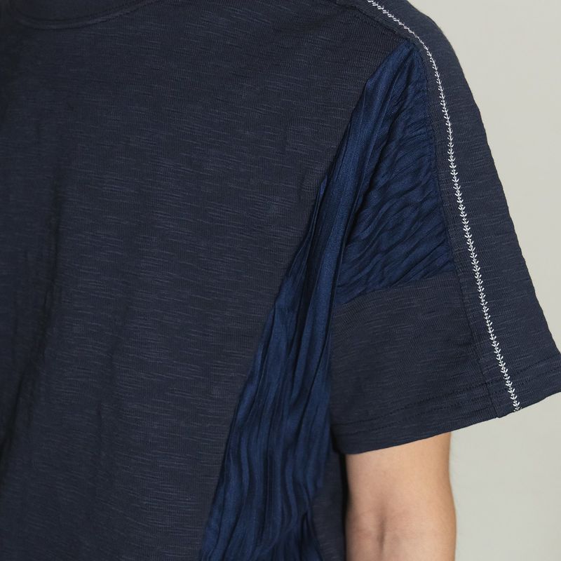 Crease half T-shirts / Navy