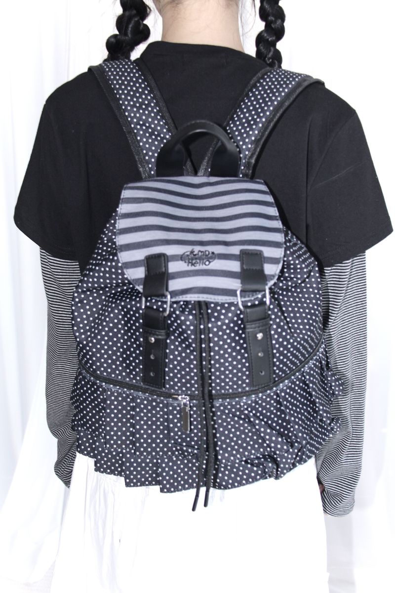 Dot Frill Backpack Kitchen Stripe Daily Bobusang Bag