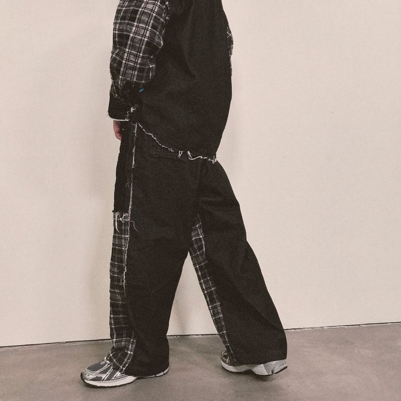 grunge burner check pants_black