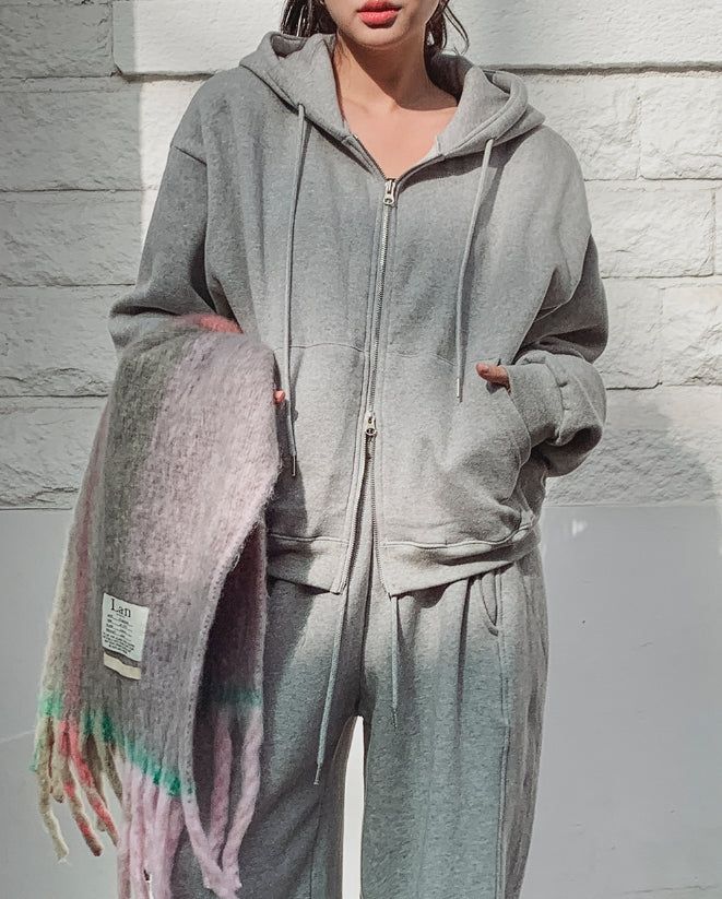 Eve Brushed Two Way Hood Zip-Up